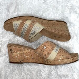 Midnight Velvet Wedge cork Sandals